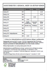 Gudstjenester 4 Aug. - sep. 2024