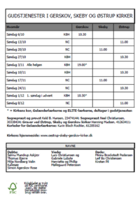 Gudstjenester okt. - nov. 2024