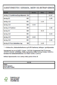 Gudstjenester feb.-mar. 2025